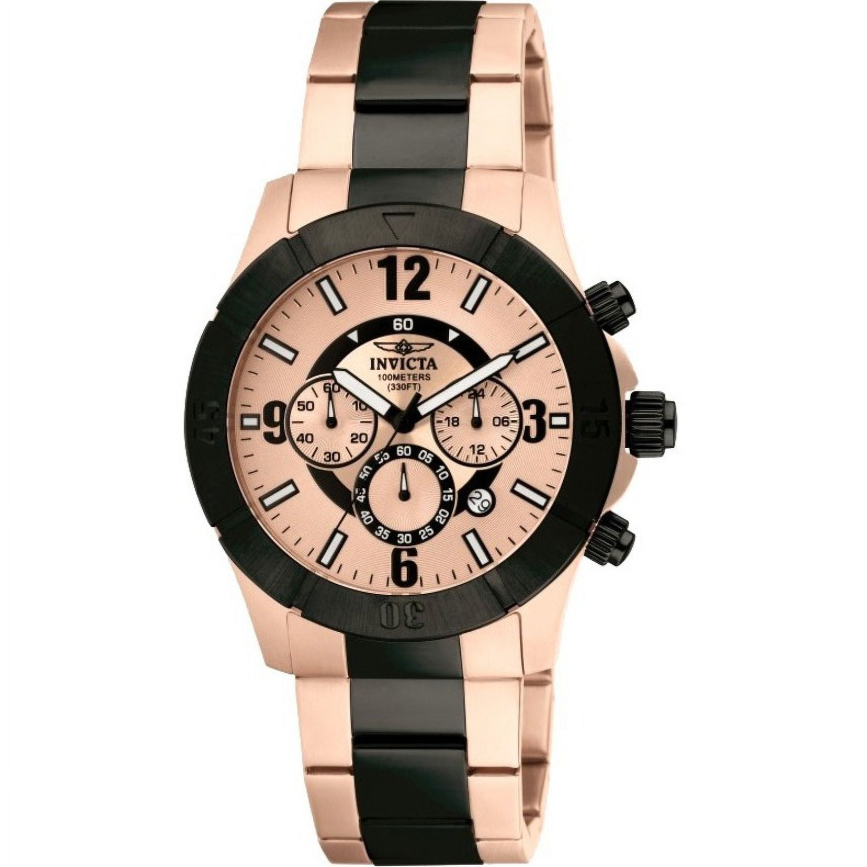 Invicta Men's 1424 Specialty Rose Gold & Black Ion Plated Chronograph Watch