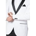 thumbnail image 3 of Adam Baker Men's 9-3412 Slim Fit One Button Satin Shawl Collar Tuxedo Suit - White - 48 Short, 3 of 7