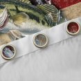 thumbnail image 4 of Manfei Vintage Bass Fish Blackout Curtains, Rustic American Flag Window Curtains Pack of 2 (38x45 Each), Red Navy Beige, 4 of 6