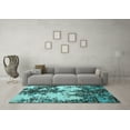 thumbnail image 3 of Ahgly Company Indoor Square Abstract Light Blue Modern Area Rugs, 4' Square, 3 of 4