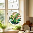 thumbnail image 5 of Flower Stained Glass Style Acrylic Suncatcher Puzzle, 83 Pieces DIY Jigsaw Window Hanging Ornament, Translucent Shatterproof Wall Hanging for Home Garden Decor, Creative Craft Gift, 5 of 6