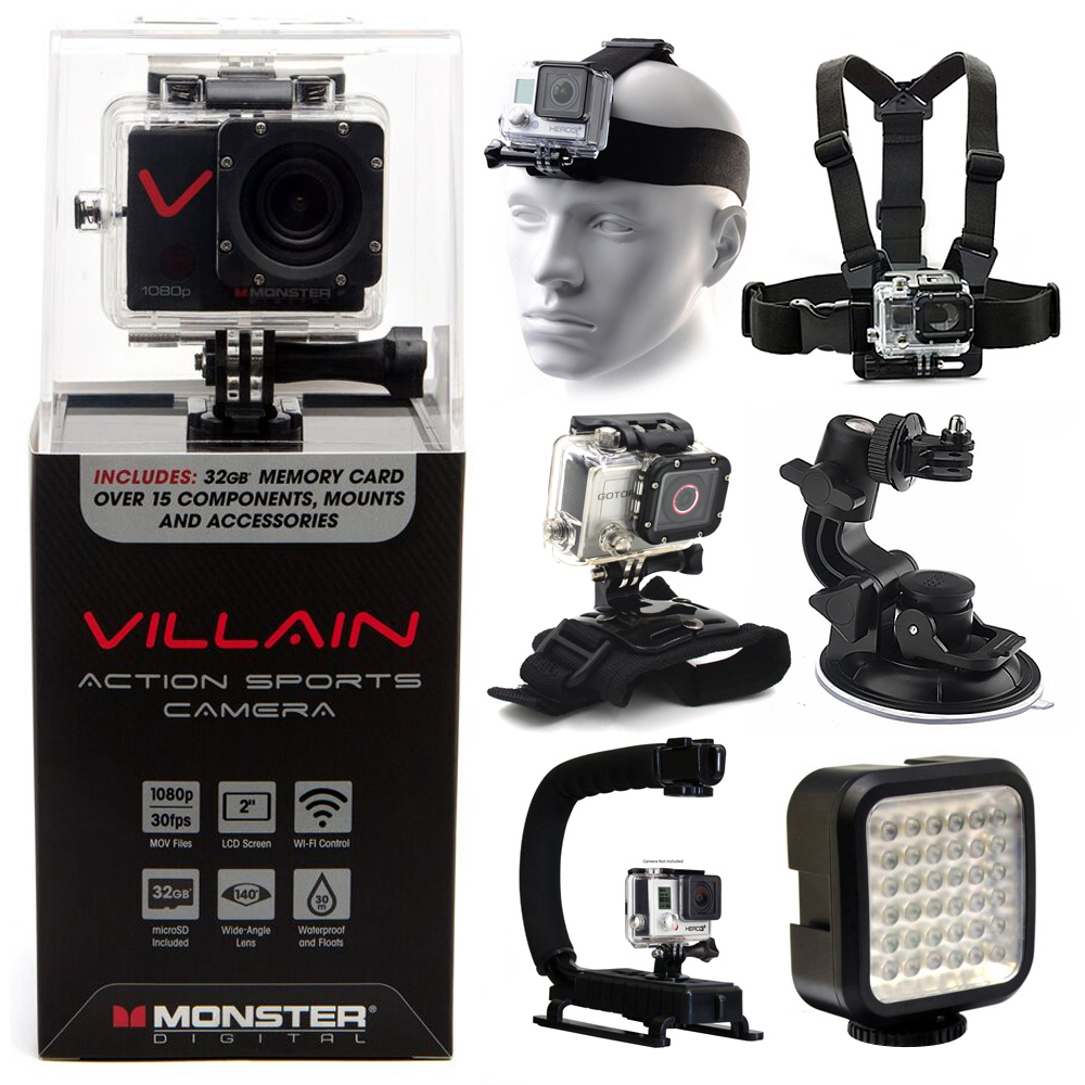 Monster Digital Villain 1080P Ultra HD Action Sports Waterproof WiFi