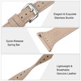 thumbnail image 4 of Genuine Leather Watch Band 22mm Quick Release Elegant Top Grain Replacement Strap Cream/Silver Tone, 4 of 6