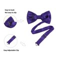 thumbnail image 4 of Hanerdun Mens Satin Bow Ties Pre-Tied Formal Wedding Party Adjustable Neck Neckties Dark Purple, 4 of 5