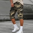 thumbnail image 3 of Homeyce Below the Knee Cargo Shorts for Men Long Capri Below the Knee Elastic Waist Shorts with Multi-Pockets Big and Tall Cargo Short Pants Running Joggers Outdoor Casual Short Pants,Brown S, 3 of 4