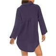 thumbnail image 4 of FRSASU Women's Lightweight Cardigan Casual Soft Long Sleeve Drop Shoulder Solid Color Knit Mid-Length Loose Cardigans Purple XL(XL), 4 of 7