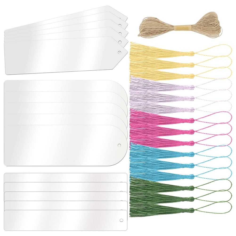 FOMIYES Acrylic Bookmarks for Students, 4-Pack, Reading Accessories, 5.9 x 1.9 Inches Each