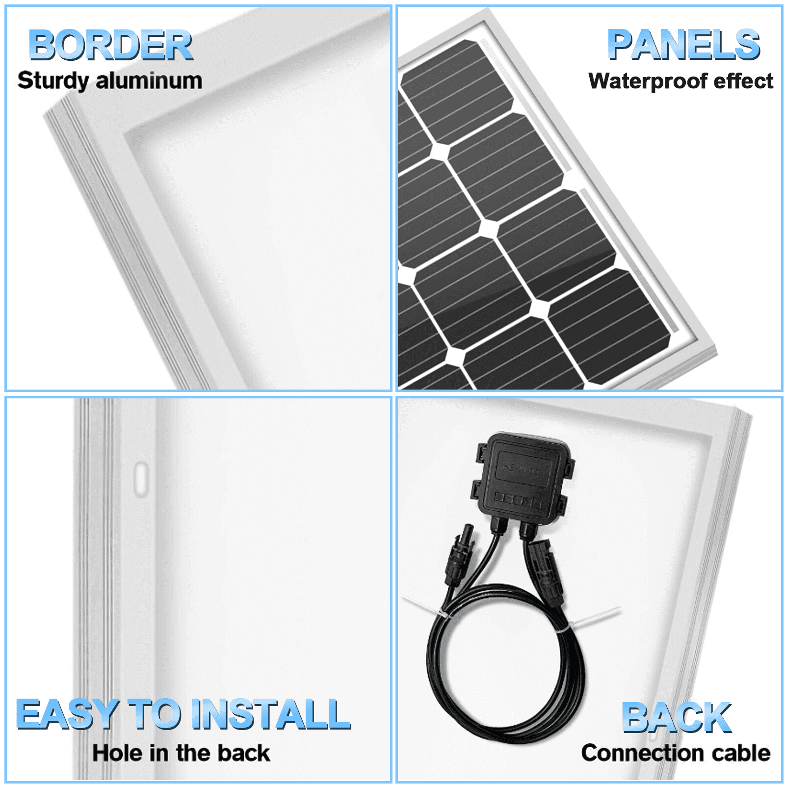 WERCHTAY 200W Monocrystalline Solar Panel for RV, Caravan, Boat, Car, Camping, Marine, Rooftop, Farm, and Off-Grid Applications