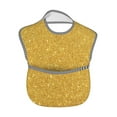 thumbnail image 2 of Bingfone Mess-Proof Baby Bib - Waterproof Bib For Baby Boy Or Girl With Food Catcher Pocket, Unisex-Gold Shiny, 2 of 8