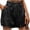 #01 Black 【Mix & Match: Stock Up on Your Favorite Colors】, variant on Women's Soft Cotton Blend Elastic Waist Mid Waist Shorts, Tummy Control Body Shaping with Gold Bow, Lightweight Breathable Summer Casual, Daily Wear, Vacation, Travel, | TruBelle,Gold XL