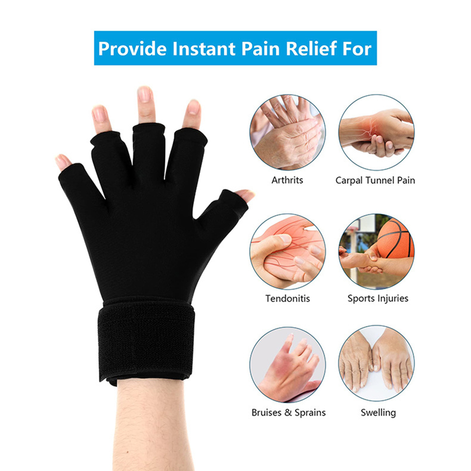 Sioweci Wrist Ice Pack Wrap for Carpal Tunnel Relief Hand Ice Pack Glove Cold Therapy Gel Cold Pack for Hand Arthritis Tendonitis Swelling Surgery Recovery Purple