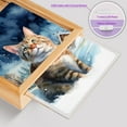 thumbnail image 4 of Hello Winter Manx Welcome Snowy Night Watercolor Vintage Acrylic Plaque with Wood Photo Frame Box Cat Lover Kitten Owner Gifts Light Box - 01011, 4 of 5