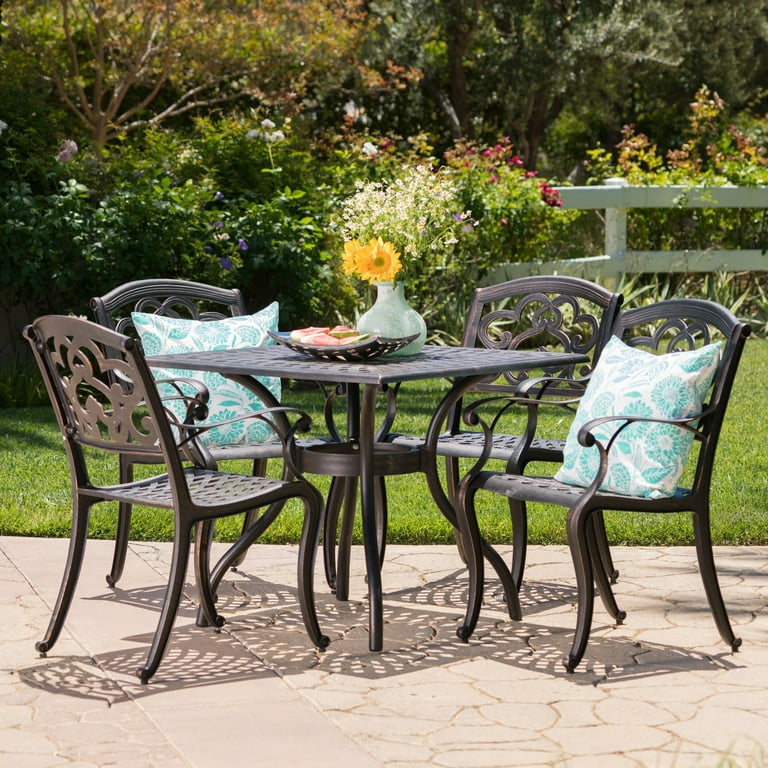 Christopher Knight Home Austin Outdoor 5 piece Cast Aluminum Square Dining Set by