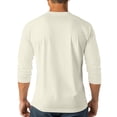 thumbnail image 4 of Henley Shirt for Men Summer 3/4 Sleeve Shirts Solid Color Jersey Baseball T-Shirts Casual Cotton Sport Athletic Tee Tops Beige L, 4 of 7