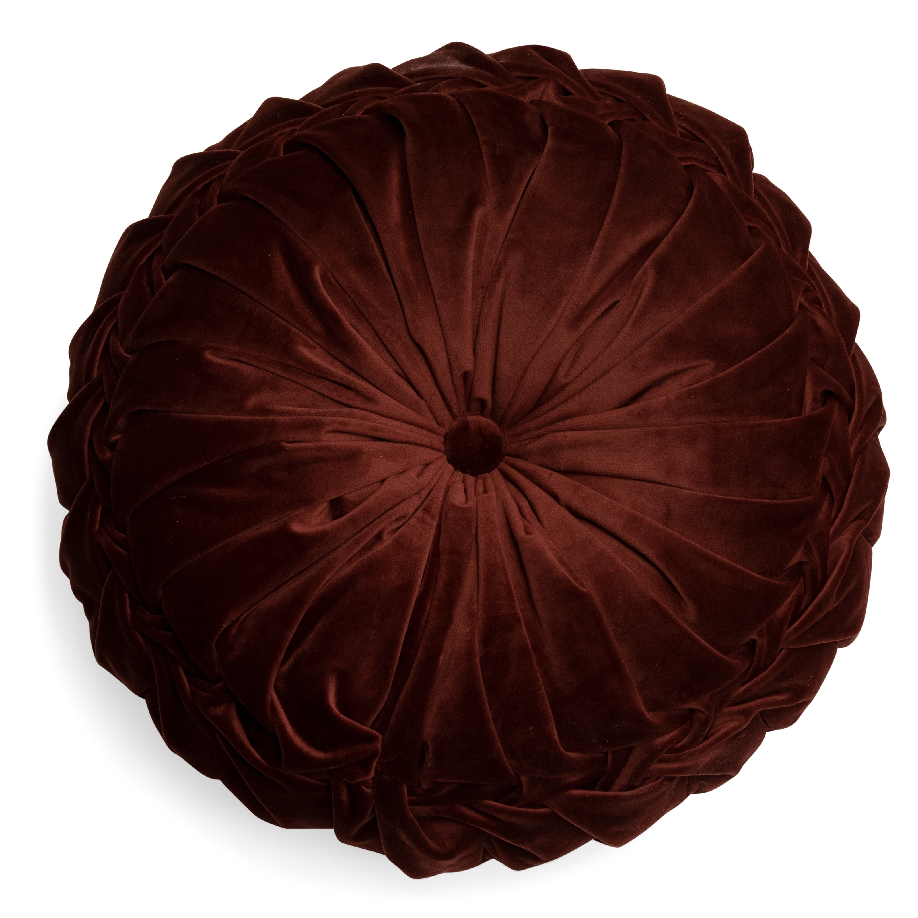 Round Pleated Velvet Decorative Pillow, 16" by Drew Barrymore Flower