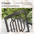 thumbnail image 4 of MF Studio 7-Piece Outdoor Patio Dining Set with Swivel Cushioned Chairs & Round Table for 6, Black, 4 of 12
