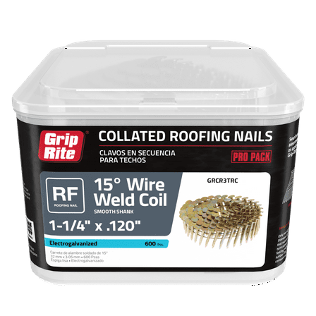 Grip-Rite 1-1/4" Coil Roofing Nail TRC Pack 600 CT