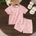 thumbnail image 2 of Gubotare Girls Summer Outfits Sets Kids Baby Girl Love Print T-shirt Tops Shorts 2PCS Outfits Toddler Summer Girls Clothing Set (Red,Size 18-24 Months), 2 of 6