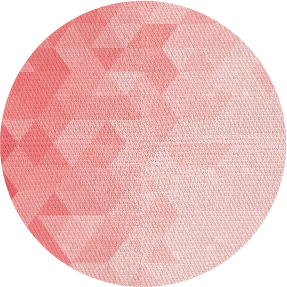 Ahgly Company Machine Washable Indoor Round Transitional Red Area Rugs, 4' Round