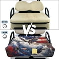 thumbnail image 5 of SEANATIVE Golf Cart Seat Covers Towel Blanket with 4 Pockets, Easy Install, Patriotic Decoration Club Car Seat Covers Fits EZGO Yamaha 2-Person Carts, Eagle USA Flag, 5 of 7