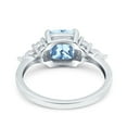 thumbnail image 3 of Cushion Cut Art Deco Ring Aquamarine CZ 925 Sterling Silver Size 5, 3 of 6
