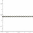 thumbnail image 4 of White Sterling Silver necklace Rope chain 30 in 3 mm, 4 of 5
