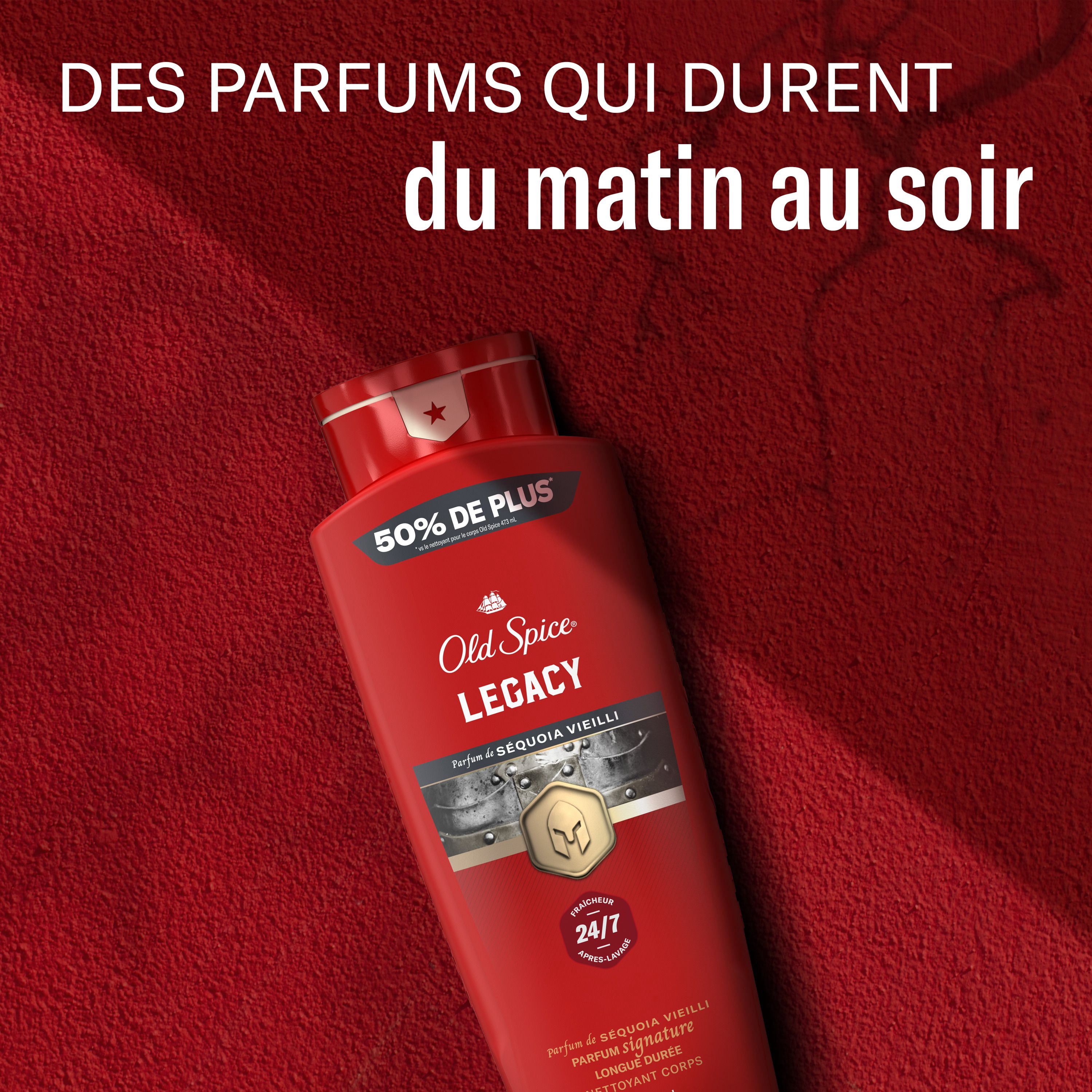 Old Spice Red Collection Body Wash for Men, Legacy Scent, Refreshing Clean, Moisturizing Formula, Long-Lasting Fragrance, 709ml