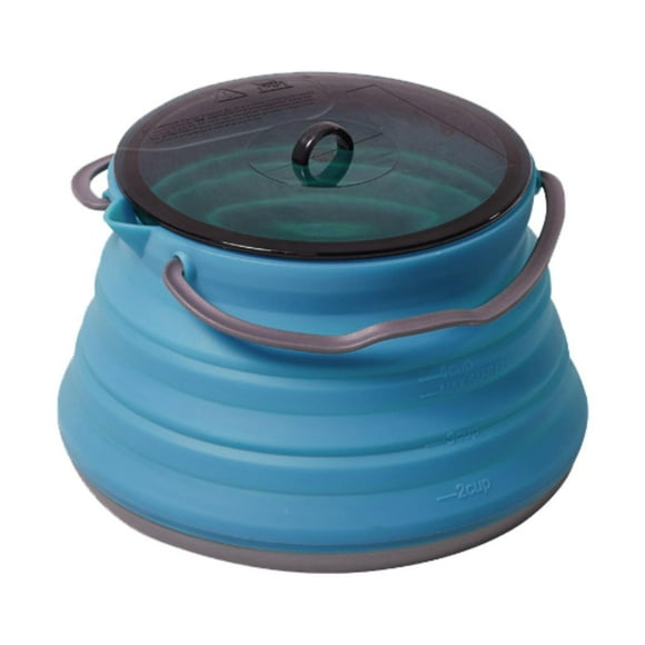 Olla de cocción de hervidor de agua plegable para actividades al aire libre para viajar a pesca Azul