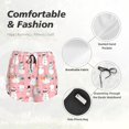 thumbnail image 4 of Balery Cute Pink Snowman Cat Pantalones cortos deportivos para mujer con forro y dos bolsillos, elásticos, para entrenamiento, gimnasio, yoga-Medium, 4 of 7