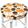 thumbnail image 3 of Daiia Autumn Woodland Characters Stool Covers Round,Round Bar Stool Covers Waterproof Bar Chair Covers Washable Stool Cushion Slipcover for 12-14 Inch Chair-14 inch, 3 of 7