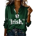 thumbnail image 3 of TaTaai Women Fashion St. Patrick's Day Long Sleeve Shirt Ladies Printed Round Neck Casual Blouse Lightweight Soft Polyester Top for Daily Party Work Vacation All Seasons Wear Gift, 3 of 5