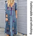 thumbnail image 4 of Vestido largo con estampado floral bohemio Cuello en V Cordón con cordones Ropa de manga larga Inevent AP000133-61B, 4 of 6