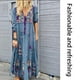 thumbnail image 4 of Vestido largo con estampado floral bohemio Cuello en V Cordón con cordones Ropa de manga larga Yuarrent AP000133-60B, 4 of 6