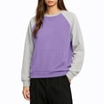 thumbnail image 4 of Enjoytime Women Sweatshirt Patchwork Long Sleeve Pullover Tops Fall Winter Fleece Casual Crew Neck Sweatshirts with Pockets, 4 of 7