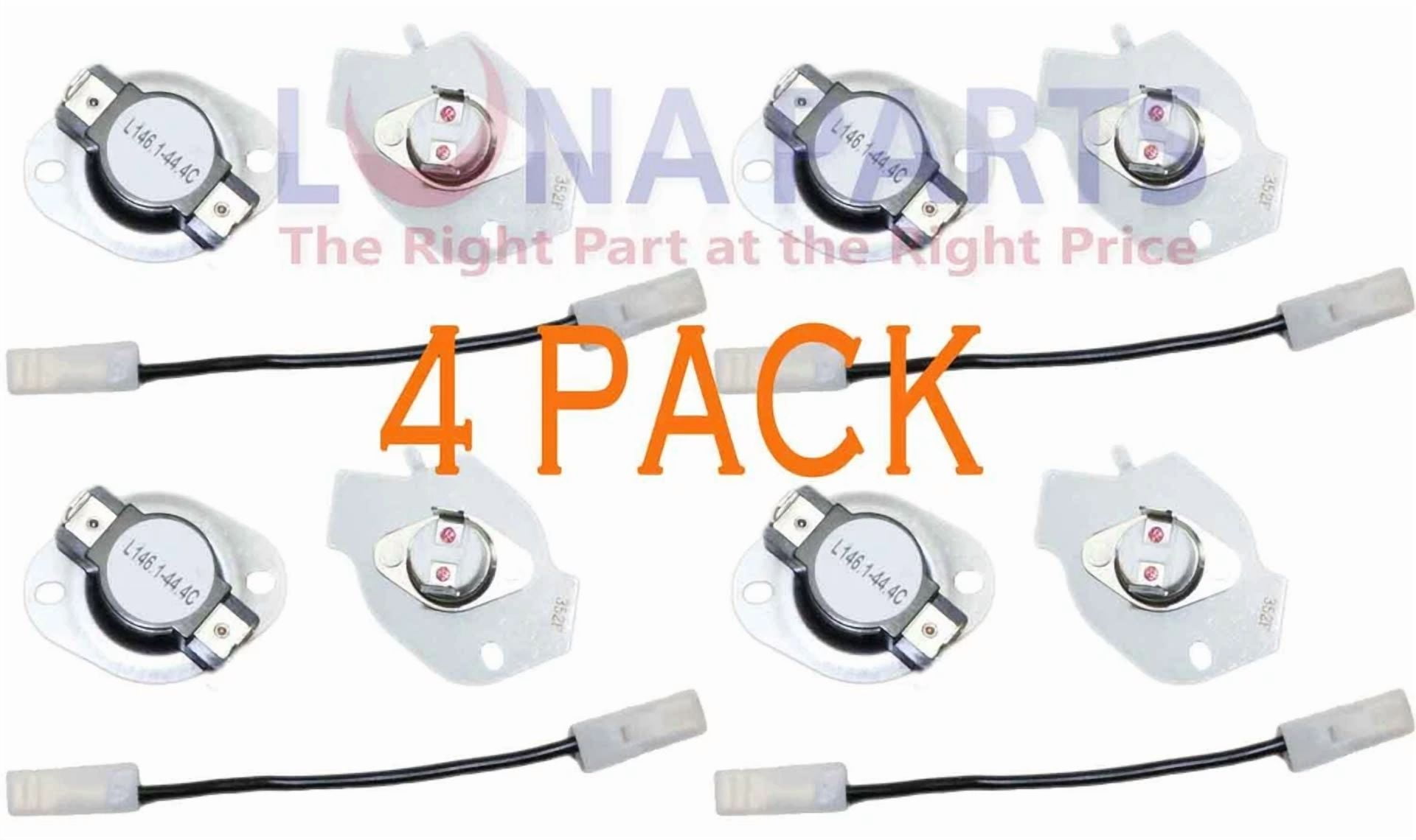 CRESTIN- (4 Pack) W10480709 Dryer Thermostat Kit W11050897, W10423382, 3403140