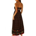 thumbnail image 3 of Women's Bohemian Floral Printed Wrap V Neck Suspender Beach Party Maxi Dress S-XL, 3 of 6