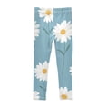 thumbnail image 2 of Girl's Legging Full-Length Colorful Print Tights For Dance Gym Everyday Wear White Daisies, 2 of 8