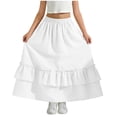 thumbnail image 2 of ATOGUTA Big Girls Skirt Casual High Waist Stretchy A-Line Skirts Soft Skorts Fashion Clothes Size 4T-15. White, 2 of 6