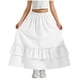 thumbnail image 2 of Falda larga con volantes y bolsillos para niña, cintura elástica, informal, escalonada, de poliéster, 2 of 7