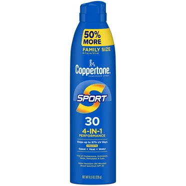 Coppertone Sport Sunscreen Spray, SPF 30 Spray Sunscreen, 8.3 Oz