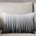 thumbnail image 3 of Black White Throw Pillow Cover 16 x 24 Inch Decorative Pillow Cover Ombre Gradient Striped Minimalist Texture Lumbar Pillowcase Seasonal Rectangle Cushion Case for Couch Sofa Bed Living Room, 3 of 7