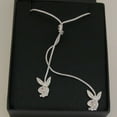 thumbnail image 2 of Playboy Y Necklace Swarovski Crystal Bunny Silver Platinum Plated Lariat, 2 of 6