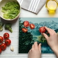 thumbnail image 3 of Landscape Cutting Board, Mountain Lake in Northern Germany Frozen Peaks Water Winter Season Life, Decorative Tempered Glass Cutting and Serving Board, Large Size, Green White, by Ambesonne, 3 of 5