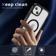 thumbnail image 4 of Magnetic & Stand Designed for iPhone 15 Case fit for MagSafe, Luxury Hybrid Shockproof Drop Protective Lightweight Phone Case for iPhone 15, Built-in Invisible Kickstand, Black+Clear, 4 of 7