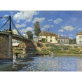 thumbnail image 2 of Sisley, Alfred 24x19 Gold Ornate Wood Framed with Double Matting Museum Art Print Titled - Bridge At Villeneuve La Garenne, 2 of 4