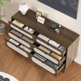thumbnail image 4 of EastVita Brown 6 Rattan Drawer Dresser with USB Ports and Outlets Chests of Drawers Storage for Bedroom Living Room Hallway Bedside Dining Room, 4 of 8
