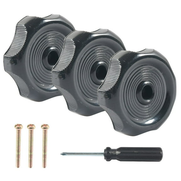 LLDI 3-Pack 1" Shaft RV Window and Vent Knob Interior Hardware Camper Windows Black