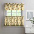 thumbnail image 2 of Kitchen Curtains 24 Inch Short - 3 Panel Set, Boho Sunflower Butterfly Floral Print, Rod Pocket Window Curtain for Rustic Farmhouse, Country Vintage Summer Decor, Easy Wash, 2 of 6