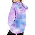 thumbnail image 5 of yardsong Girls Hoodie Graphic Lightweight Oversized Tie Dye Print Sweatshirt with Pockets Loose Fit Comfort Cute Hoodies Y2K Fall Clothes Purple,9 Years, 5 of 6