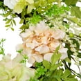 thumbnail image 5 of Northlight Hydrangea and Fern Spring Floral Berry Artificial Wreath - 28" - Pink, 5 of 9